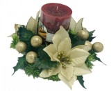 Aranjament Masa, Lumanare si Craciunita, Multicolor, Eventissimi&reg;