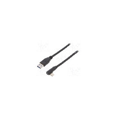 Cablu USB A mufa, USB C mufa in unghi, USB 1.1, USB 2.0, USB 3.0, lungime 1.5m, negru, Goobay - 66502