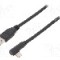 Cablu USB A mufa, USB C mufa in unghi, USB 1.1, USB 2.0, USB 3.0, lungime 1.5m, negru, Goobay - 66502