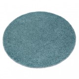Covor SOFFI cerc shaggy 5cm albastru, cerc 100 cm, Rotund, Polipropilena