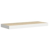 Cumpara ieftin Raft de perete suspendat, alb si stejar, 60x23,5x3,8 cm, MDF