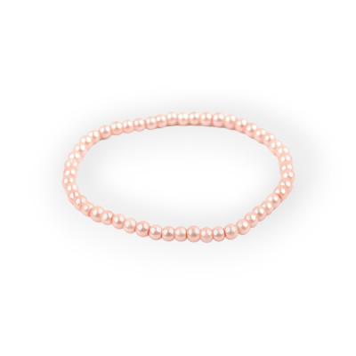 Bratara elastica din perle de sticla Crisalida, 17 cm, Roz pudrat foto