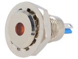 Lampă LED portocalie 12VDC &Oslash;12mm IP67 alamă