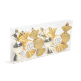 Set decor brad - bomboane aurii - 10 x 3,6 cm - 6 buc/set, Oem