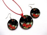 Set lemn cu motiv floral maci 39730