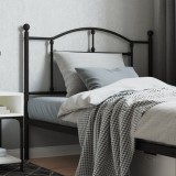 VidaXL Tăblie de pat metalică, negru, 107 cm