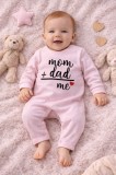 Salopeta pentru bebelusi, roz, Mom&amp;Dad (Marime Disponibila: 6 luni)