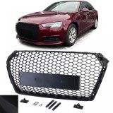 Grila Sport cu Structura Tip Fagure fara Emblema Negru Mat potrivita pentru Audi A4 B9 8W 15-19 Performance AutoTuning