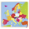 Puzzle Lemn Harta Europei Goki, 35 piese, Joc Educativ, Familie, Copii, 3+ ani, Multicolor