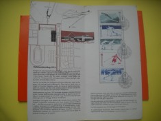 HOPCT PLIC FDC S NR 311 SERIE TIMBRE SPORT PE CARTON SKI 1974 -SUEDIA-NECIRCULAT