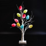 Decor Paste Copacel cu Oua, 50cm, 24 LED Alb Cald, 10 Oua Pastel, Baterii AA (Nu sunt incluse), Globiz