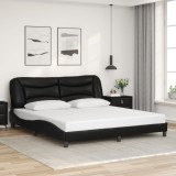 VidaXL Cadru de pat fără saltea, Hvar, negru, 180x200 cm, piele ecologică 3208016