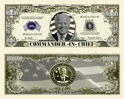 !!! SUA = FANTASY NOTE (TJ6) = JOE BIDEN , COMANDANT SEF - 2020 - UNC foto