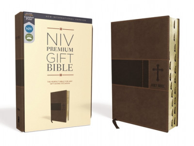 Niv, Premium Gift Bible, Leathersoft, Brown, Red Letter Edition, Indexed, Comfort Print foto