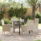 VidaXL Set de masă pentru grădină 5 pcs Gri deschis Rattan poli