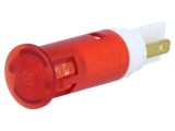 Lampă de control LED roșie 130VAC 10,2mm