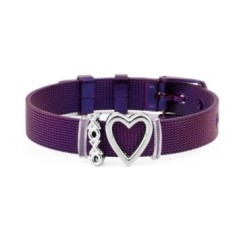 Bratara MBrands charm, din inox, ajustabila, inchidere catarama,diverse culori Mov