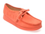 Cumpara ieftin Mocasini CLARKS portocalii, WALLABEE EVO SH, din piele intoarsa