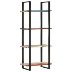 Bibliotecă cu 4 rafturi, 80 x 40 x 180 cm, lemn masiv reciclat