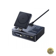 Incarcator Statie Baseus Nomos QI 5in1 140W 5A 1 x USB-A - 2 x USB-C Negru P10178800123-00