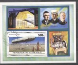 Haute Volta 1976 Zeppelins, perf. sheet, used T.126, Stampilat