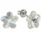 Cercei Argint 925 si Swarovski Flowers White Crystal, 6mm, surub, Artemis Gift