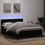 Cumpara ieftin Pat box spring cu saltea, negru, 160x210 cm, catifea