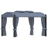 VidaXL Pavilion cu perdele, antracit, 3 x 4 m, oțel