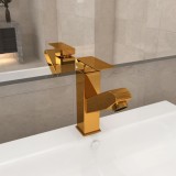 vidaXL Robinet chiuvetă de baie retractabil, auriu, 157x172 mm