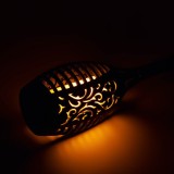 Lampă Solară LED, Timpra, Efect Flacără, Plastic, Negru, 49cm, Oem