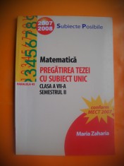 HOPCT MATEMATICA CLASA VII A SUBIECTE POSIBILE -MARIA ZAHARIA 2007-2008 -140 PAG
