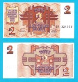 Letonia (Latvia) (p#36) 2 Ruble 1992 UNC 'A 2-a emisiune'; (ROG CITITI DETALIILE!)