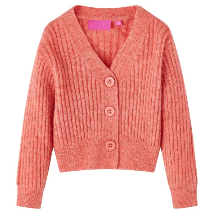 Cardigan tricotat pentru copii, roz mediu, 92