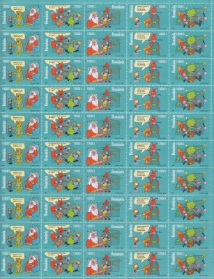 ROMANIA 2001 LP 1572 BENZI DESENATE COALA 10 SERII MNH foto