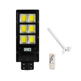Lampa Solara LED 125W cu Telecomanda, Suport Prindere, 7500lm, IP65, Autonomie 8h, Negru, Exterior Gradina