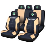 Set Huse Scaune Universale Compatibile cu Skoda &ndash; Negru/Crem