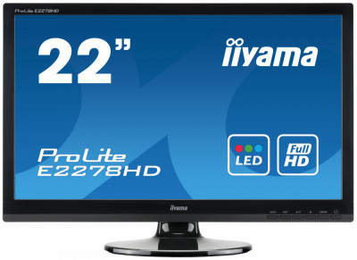 Monitor Refurbished Iiyama E2278HD, 22 Inch Full HD TN, VGA, DVI NewTechnology Media foto