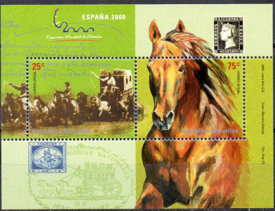 ARGENTINA 2000, Fauna, ESPANA 2000, Pictura, bloc neuzat, MNH foto