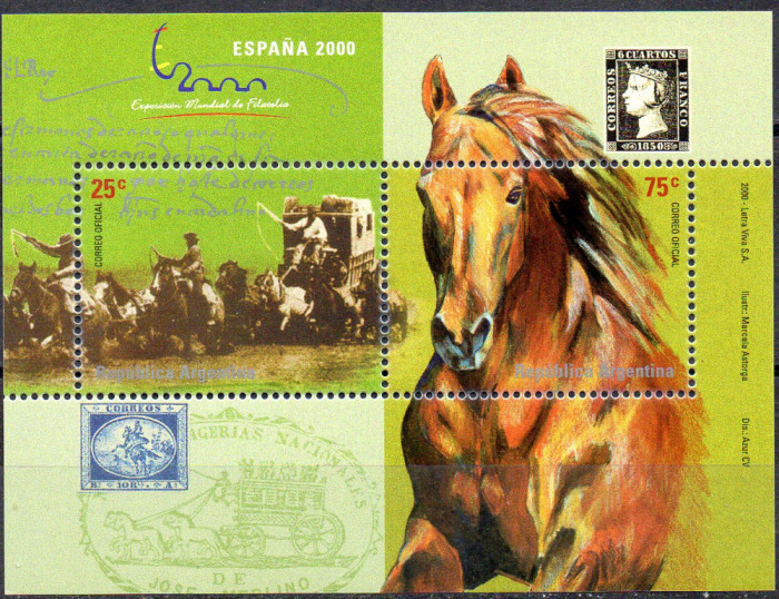 ARGENTINA 2000, Fauna, ESPANA 2000, Pictura, bloc neuzat, MNH