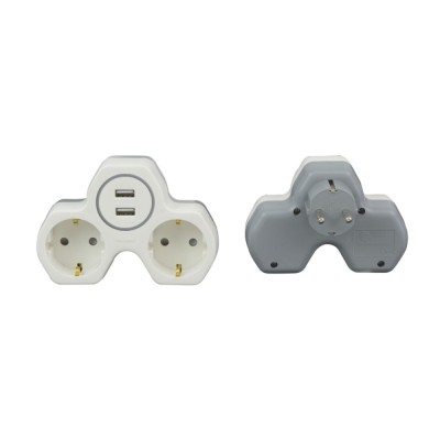 Adaptor 2 prize Hoff Line, 16A + 2 USB foto