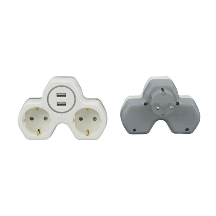 Adaptor 2 prize Hoff Line, 16A + 2 USB
