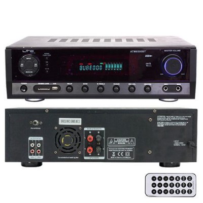 Amplificator 2x50w fm/bt/usb/sd/aux 2 linii mic foto