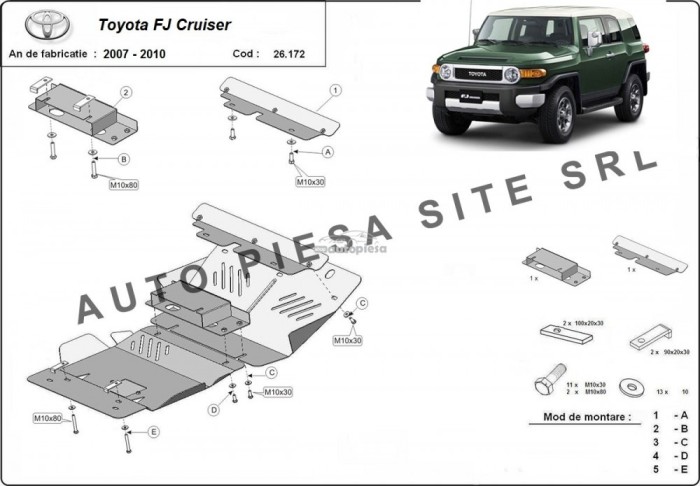 Scut metalic motor Toyota FJ Cruiser fabricata in perioada 2007 - 2010 APS-26,172