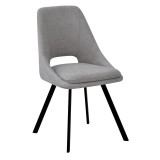 Cumpara ieftin Scaun Initiate material teddy gri-negru picior metalic 48x57x85 cm
