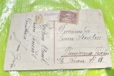 F969U-I-ww1- Stampila militara 1 Razboi cu Companie de munca trimisa de militar roman-Felicitare de An nou- Carte postala veche cca 1920 stare buna.