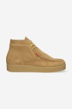 Levi&#039;s Footwear&amp;Accessories botine de piele &icirc;ntoarsă D7352.0004 RVN 75 culoarea maro D7352.0004-brown
