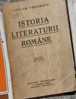 Lucian Predescu - Istoria Literaturii Romane foto