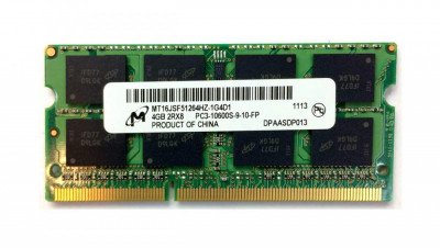 4Gb ddr3 laptop 2Rx8 PC3-10600s-9-11-FP Micron 1333MHz MT16JSF51264HZ-1G4D1 foto