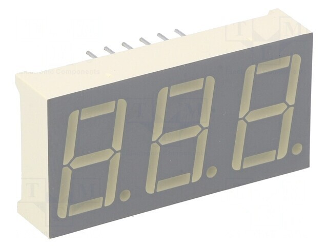 Afişaj LED 7 Segmente 14,2mm 3 Cifre Verde