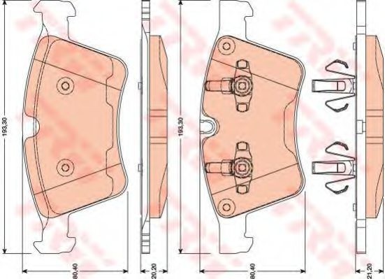 Set placute frana,frana disc MERCEDES GL-CLASS (X164) (2006 - 2012) TRW GDB1797